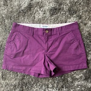 OLD NAVY PURPLE SOLID FLAT FRONT SHORTS SIZE 8